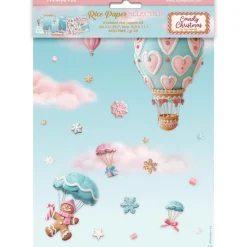 Clearance Set 6 papeles de arroz Romantic Candy Christmas 21x30cm Papeles|Decoupage