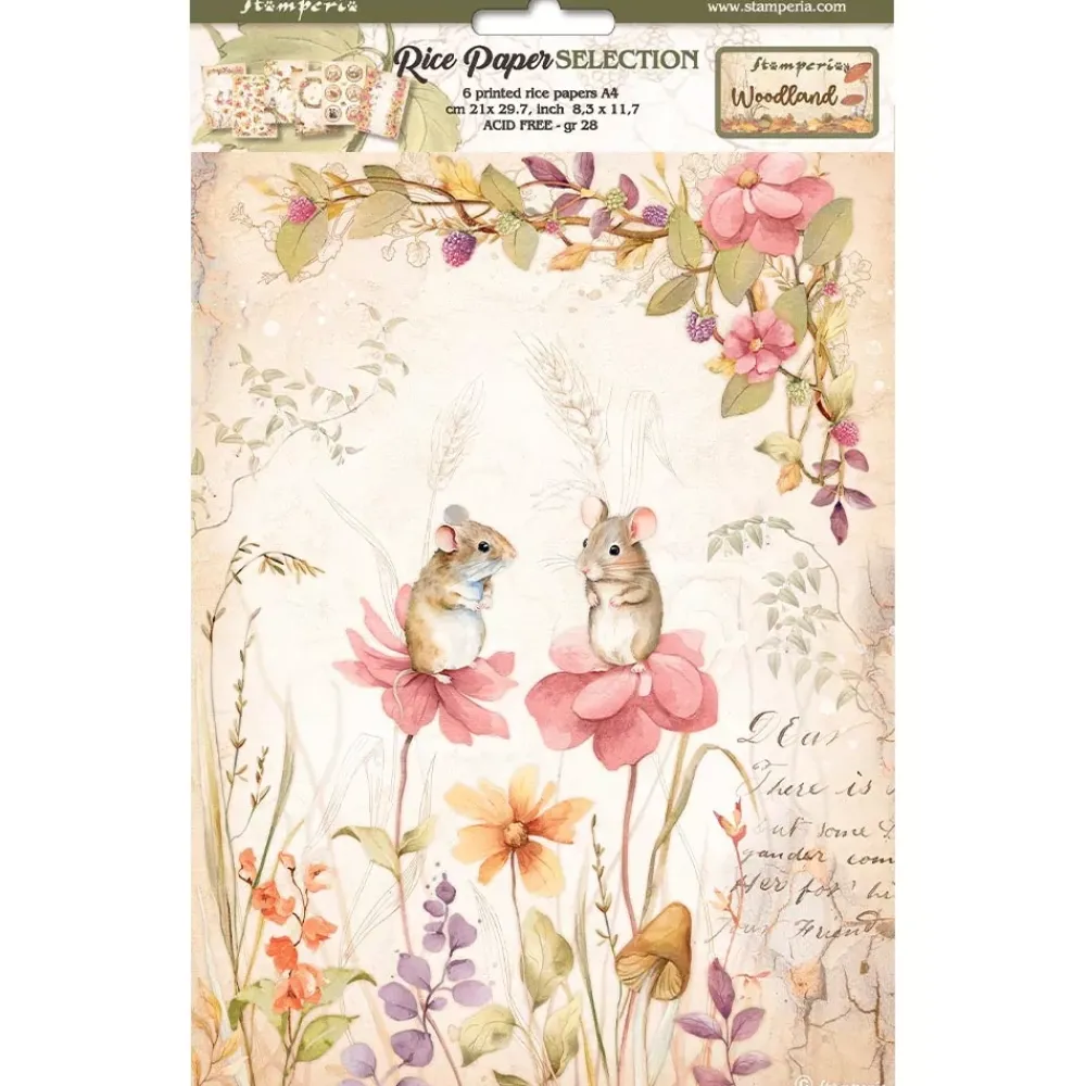 Hot Set 6 papeles de arroz Romantic Woodland 21x29cm Decoupage