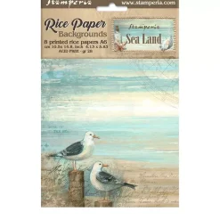 New Set 8 papeles de arroz Sea Land 10x15cm Papeles|Decoupage