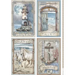 Set 6 papeles de arroz Silent Sea 21x30cm Papeles|Decoupage