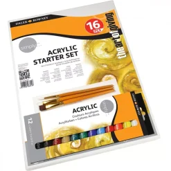 New Set 16 Piezas Iniciación Acrílico Daler Rowney Pinturas Acrílicas