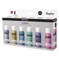 Set 6 Pinturas Metálicas Surtidas 60ml Pinturas Acrílicas