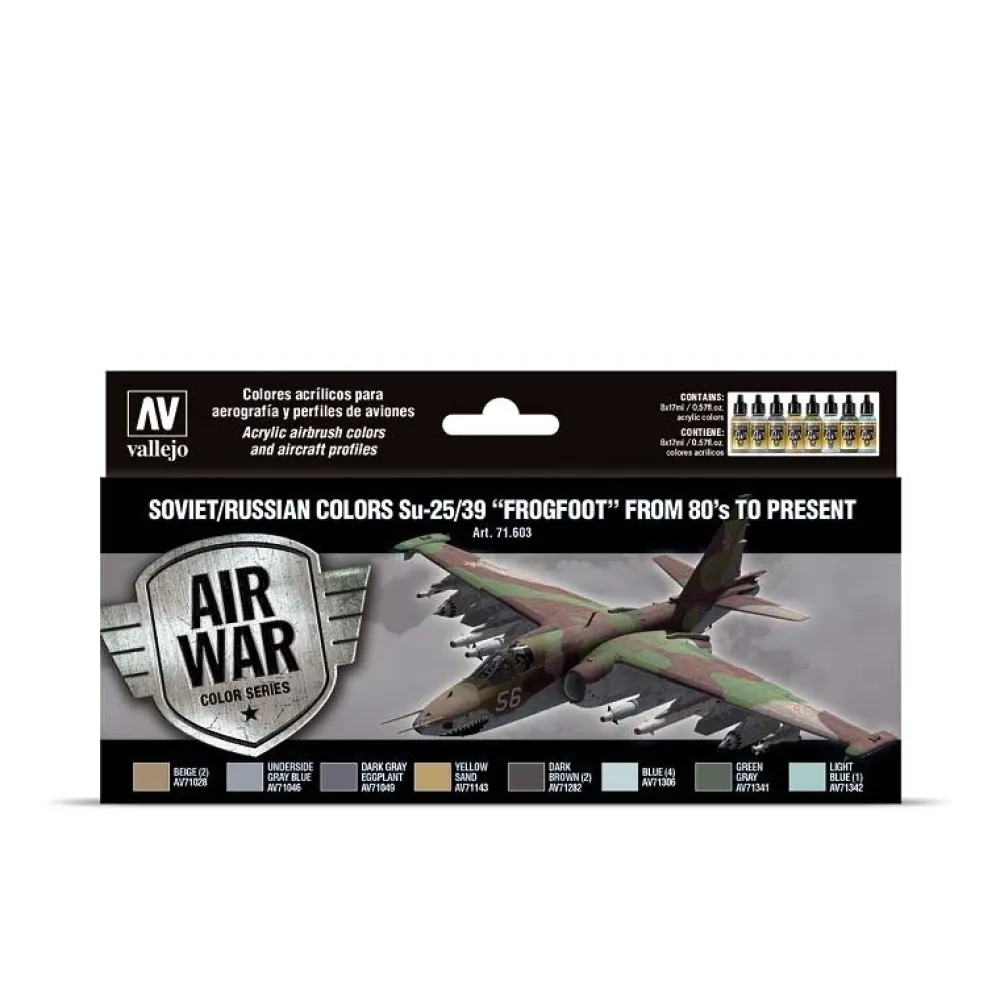Discount Set 8 pinturas modelismo Soviet/Russian colors Su-25/39 Frogfoot from 80’s to present 17ml Pinturas Para Maquetas Y Modelismo