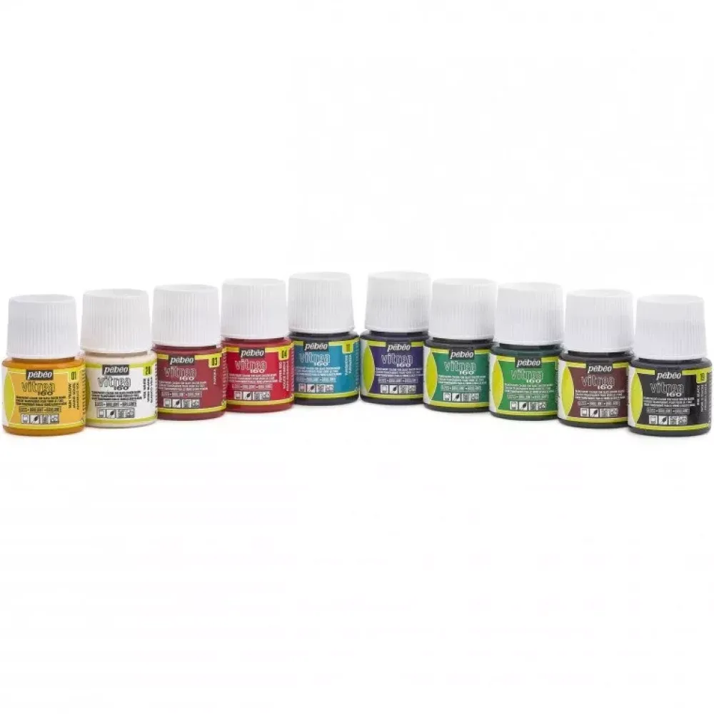 Sale Set 10 pinturas para cristal Vitrea 160 45ml Pinturas De Vidrio Y Cerámica
