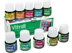 Set 10 pinturas para cristal Vitrail 45ml Pinturas De Vidrio Y Cerámica