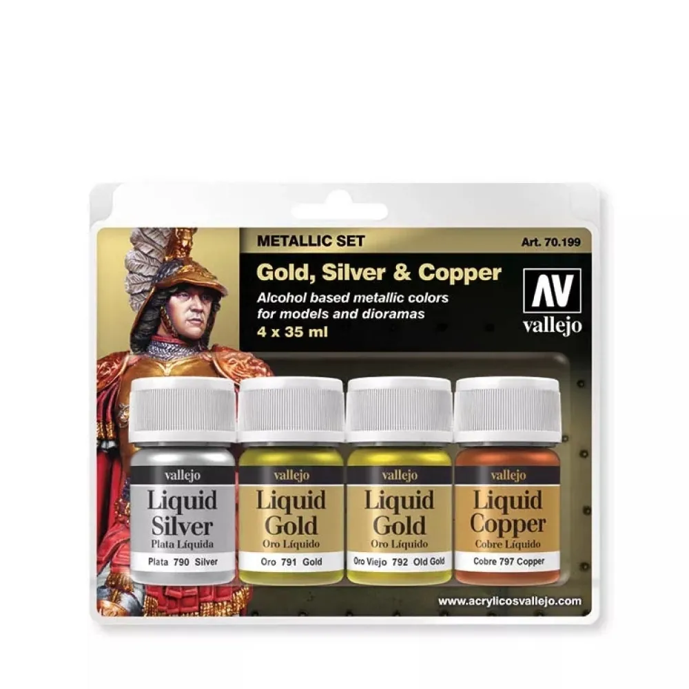 Sale Set 4 pinturas para modelismo 199 Metal Líquido Game Color Effects 35 ml Maquetas Y Modelismo|Pinturas Para Maquetas Y Modelismo