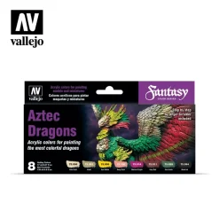 Set 8 pinturas para modelismo 306 Aztec Dragons Fantasy 17ml Maquetas Y Modelismo