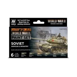 Set 6 pinturas para modelismo 202 WWII Soviet Armour & Infantry Wargames Flames of War 17ml Maquetas Y Modelismo|Pinturas Para Maquetas Y Modelismo