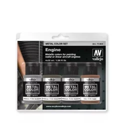 Outlet Set 4 pinturas para modelismo 604 Engine Metal Color 32ml Pinturas Para Maquetas Y Modelismo