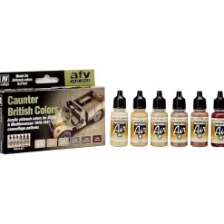 Set 6 pinturas para modelismo 211 British Caunter Colors AFV 17ml Pinturas Para Maquetas Y Modelismo