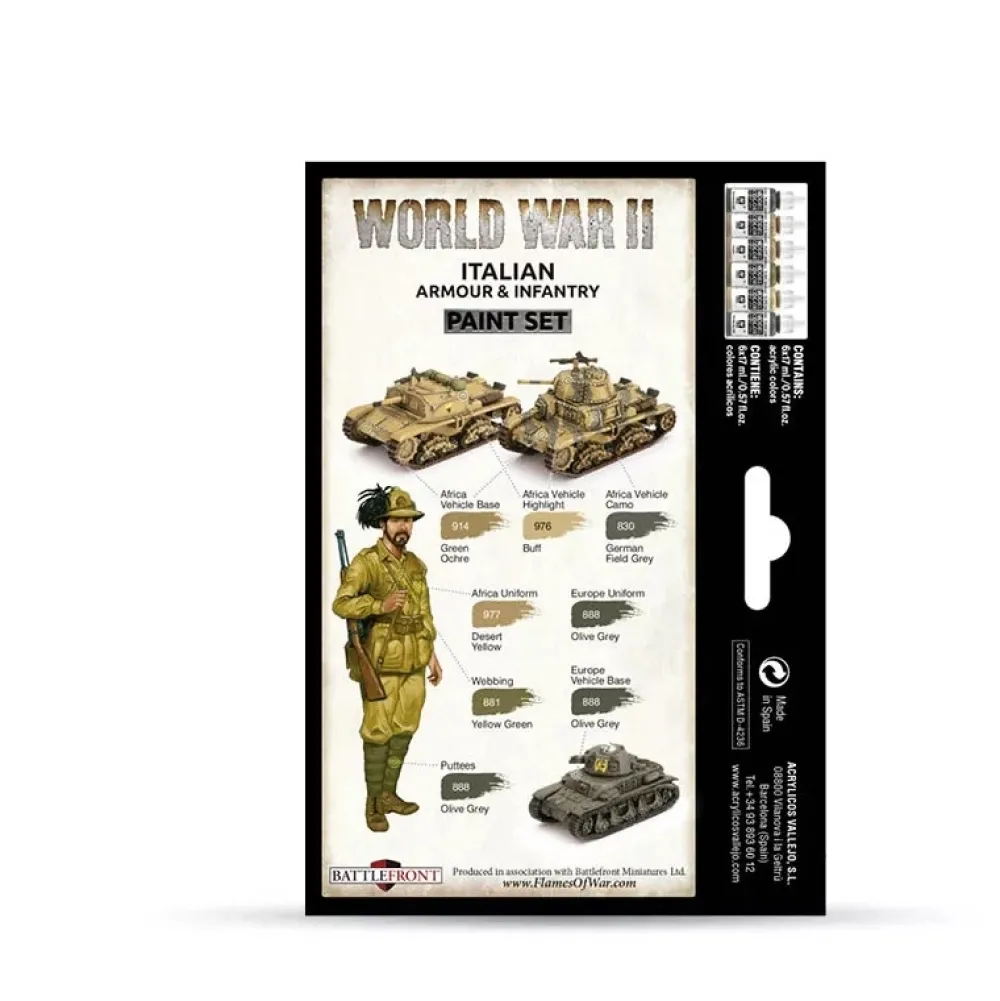 Sale Set 6 pinturas para modelismo 209 WWII Italian Armour Infantry Wargames Flames of War 17ml Maquetas Y Modelismo|Pinturas Para Maquetas Y Modelismo