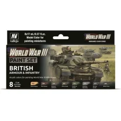Sale Set 8 pinturas para modelismo 222 WWIII British Armour & Infantry Wargames Flames of War 17ml Maquetas Y Modelismo|Pinturas Para Maquetas Y Modelismo