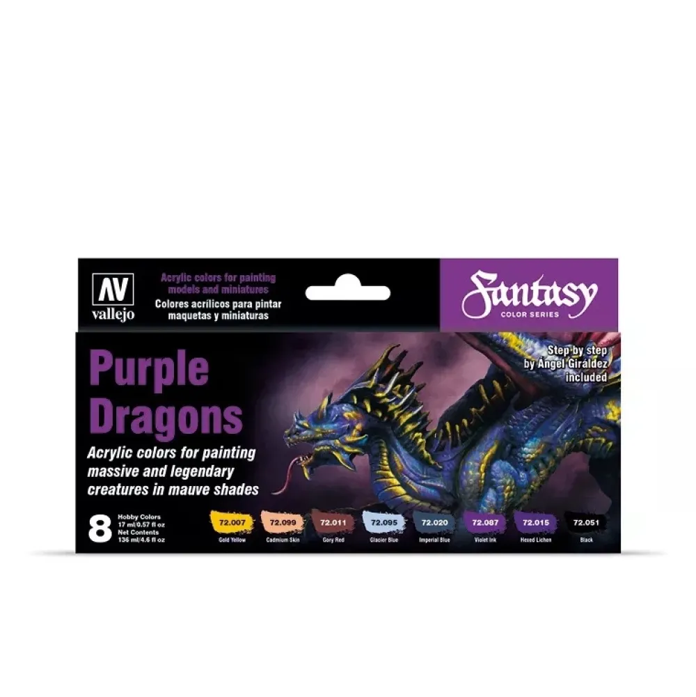 Discount Set 8 pinturas para modelismo 305 Purple Dragons Fantasy 17ml Maquetas Y Modelismo
