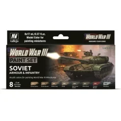 New Set 6 pinturas para modelismo 221 WWIII Soviet Armour & Infantry Wargames Flames of War 17ml Pinturas Para Maquetas Y Modelismo|Maquetas Y Modelismo
