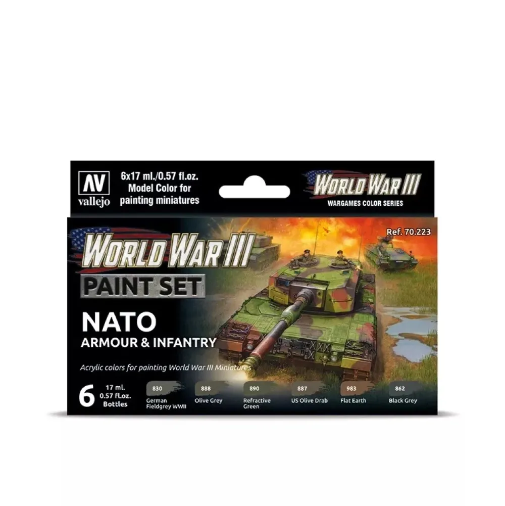 Online Set 6 pinturas para modelismo 223 WWIII NATO Armour & Infantry Wargames Flames of War 17ml Maquetas Y Modelismo|Pinturas Para Maquetas Y Modelismo