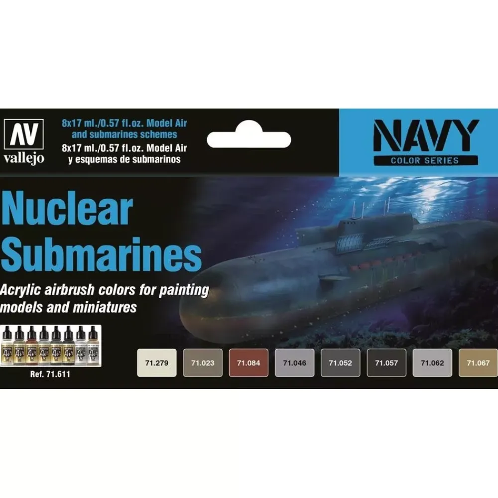 Clearance Set 8 pinturas para modelismo 611 Nuclear Submarines Navy 17ml Pinturas Para Maquetas Y Modelismo|Maquetas Y Modelismo