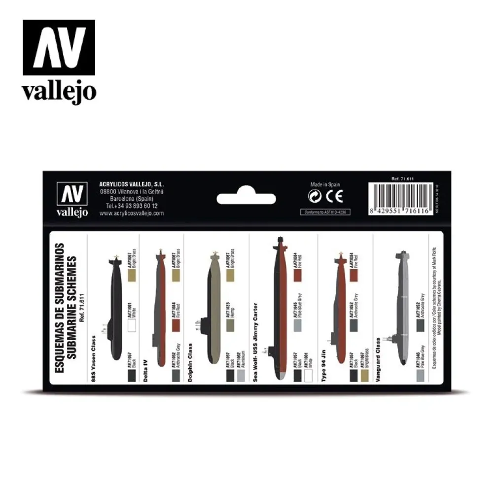 Clearance Set 8 pinturas para modelismo 611 Nuclear Submarines Navy 17ml Pinturas Para Maquetas Y Modelismo|Maquetas Y Modelismo
