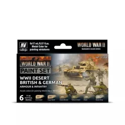 Set 6 pinturas para modelismo 208 WWII Desert British & German Wargames Flames of War 17ml Maquetas Y Modelismo|Pinturas Para Maquetas Y Modelismo