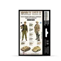 Set 6 pinturas para modelismo 208 WWII Desert British & German Wargames Flames of War 17ml Maquetas Y Modelismo|Pinturas Para Maquetas Y Modelismo