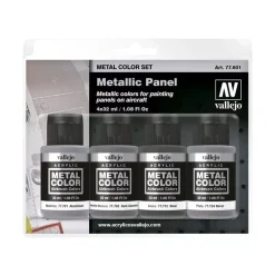 Set 4 pinturas para modelismo 601 Metallic Panel Metal Color 32ml Pinturas Para Maquetas Y Modelismo