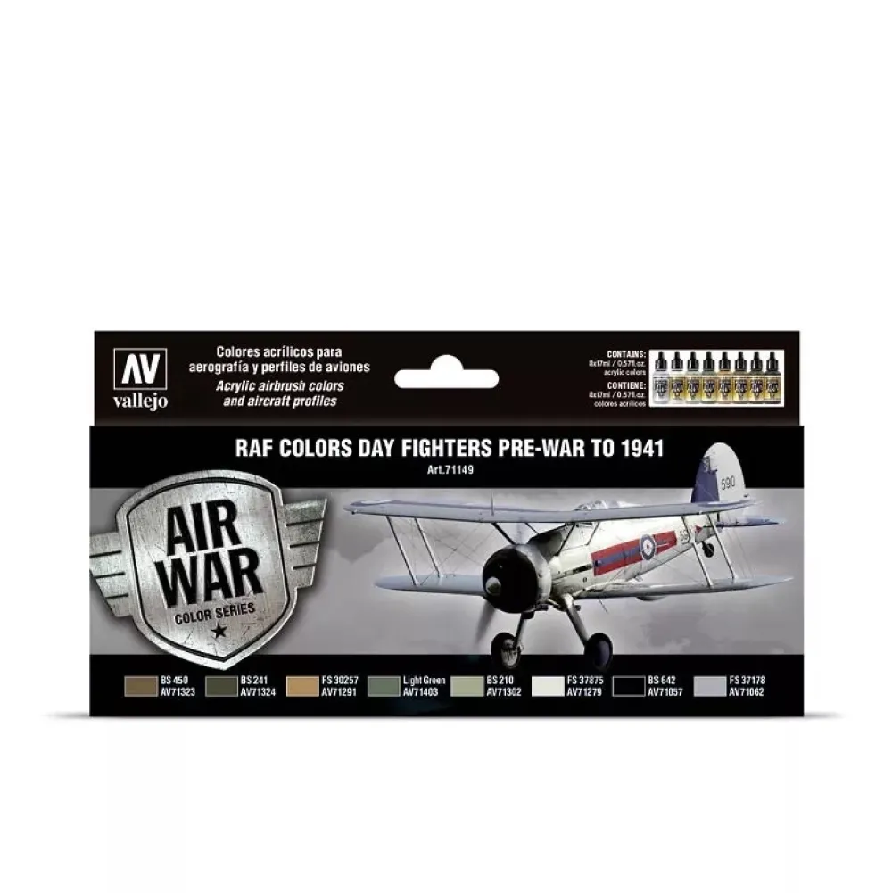 Discount Set 8 pinturas para modelismo 149 RAF Day Fighters pre-war to 1941 Air War 17ml Maquetas Y Modelismo|Pinturas Para Maquetas Y Modelismo