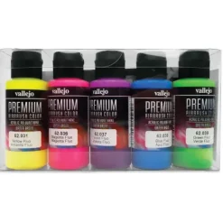 Set 5 pinturas para modelismo 102 fluorescentes Premium Color 60ml Pinturas Para Maquetas Y Modelismo