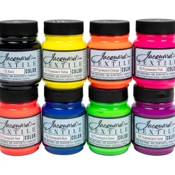 New Set 8 pinturas textiles fluorescentes 67ml Ceras, Pátinas Y Tintes|Tintes