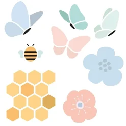 New Set 2 plantillas de stencil Sweet Garden Plantillas