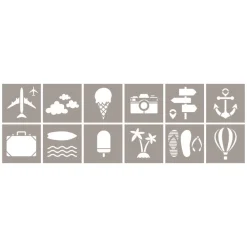 Online Set 12 plantillas de stencil Vacaciones Plantillas