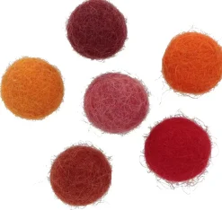 Hot Set 30 Pompones De Lana Afieltrada Rojos 1,5cm Goma Eva Fofuchas