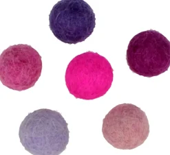 Hot Set 30 Pompones De Lana Afieltrada Morados 1,5cm Goma Eva Fofuchas