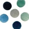 Outlet Set 12 Pompones De Lana Afieltrada Azules 2,5cm Goma Eva Fofuchas