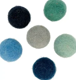 Outlet Set 12 Pompones De Lana Afieltrada Azules 2,5cm Goma Eva Fofuchas