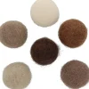 Set 12 Pompones De Lana Afieltrada Marrones 2,5cm Goma Eva Fofuchas