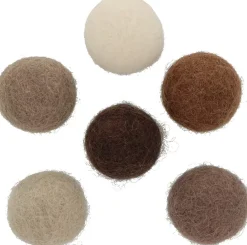 Set 12 Pompones De Lana Afieltrada Marrones 2,5cm Goma Eva Fofuchas