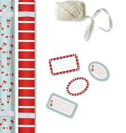 Discount Set 2 rollos Papel de Regalo Tiny Rolls Navidad Azul y Rojo Navidad