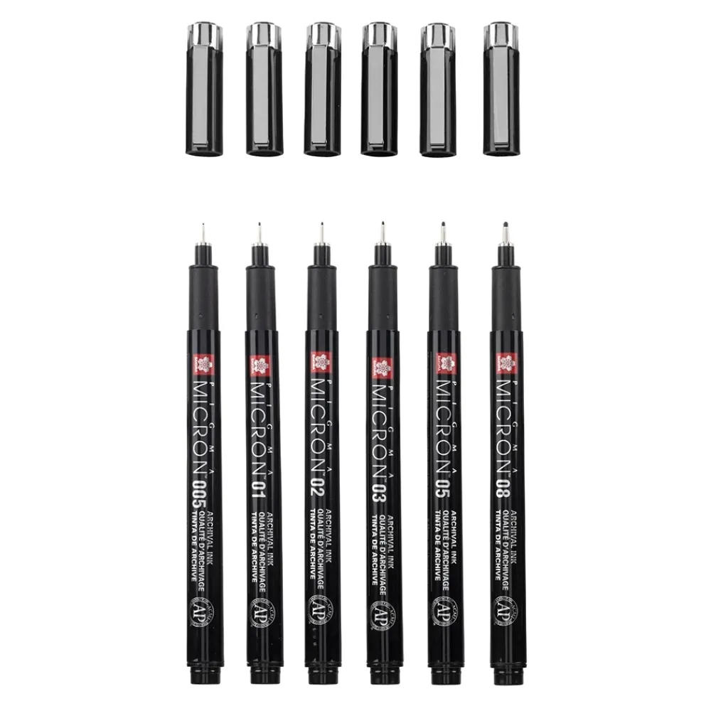 Discount Set 6 rotuladores calibrados Pigma Micron Black Edition Rotuladores