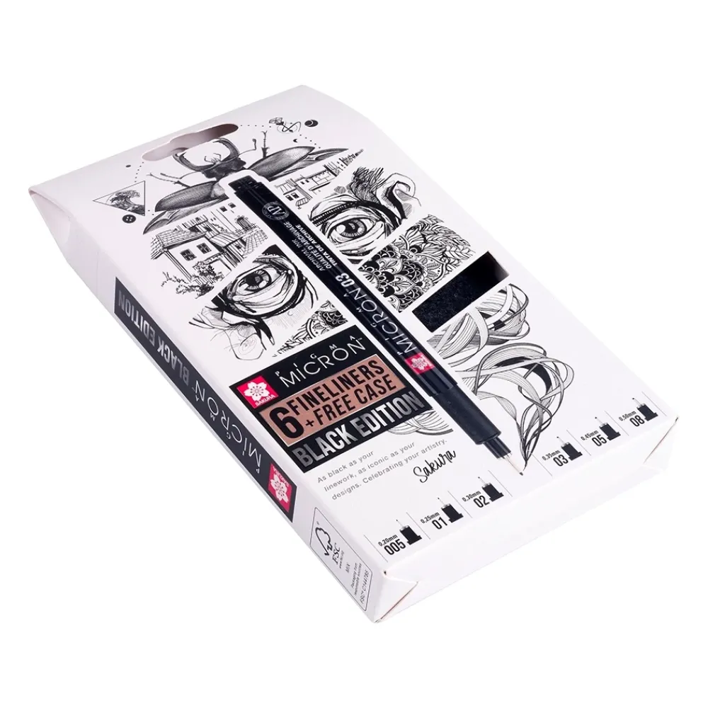 Discount Set 6 rotuladores calibrados Pigma Micron Black Edition Rotuladores