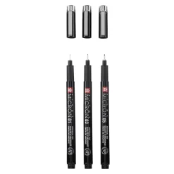 Set 3 rotuladores calibrados Pigma Micron Black Edition Rotuladores