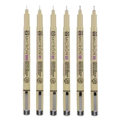 New Set 4+2 rotuladores calibrados Pigma Micron Rotuladores