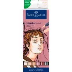 New Set 6 Rotuladores Doble Punta Portrait Goldfaber Sketch Rotuladores