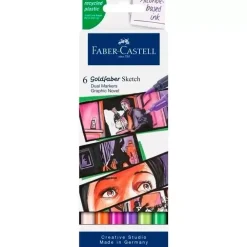 Best Set 6 Rotuladores Doble Punta Graphic Novel Goldfaber Sketch Rotuladores
