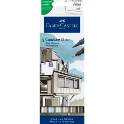 Hot Set 6 Rotuladores Doble Punta Architecture Goldfaber Sketch Rotuladores