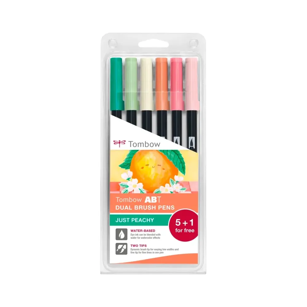 Clearance Set 5+1 rotuladores Dual Brush Just Peachy Rotuladores