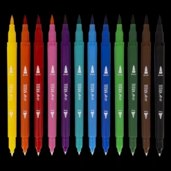 Hot Set 12 rotuladores Dual Tip colores surtidos Titan Infantil