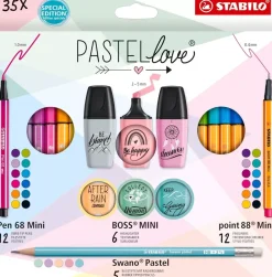 Hot Set 35 Rotuladores Edición Especial Mini World PastelLove Rotuladores