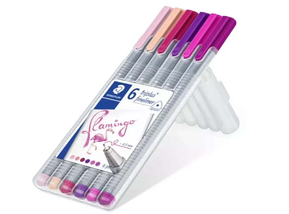 Online Set 6 Rotuladores Fineliner Flamingo Triplus Rotuladores