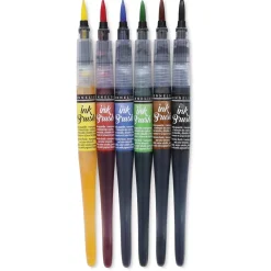 New Set 6 Rotuladores Ink Brush Actuales Rotuladores