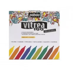 New Set 9 rotuladores para vidrio al agua surtidos Vitrea 160º Rotuladores
