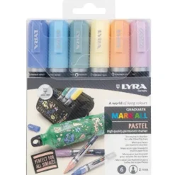 Hot Set 6 rotuladores permanentes colores pastel Mark All 2mm Rotuladores